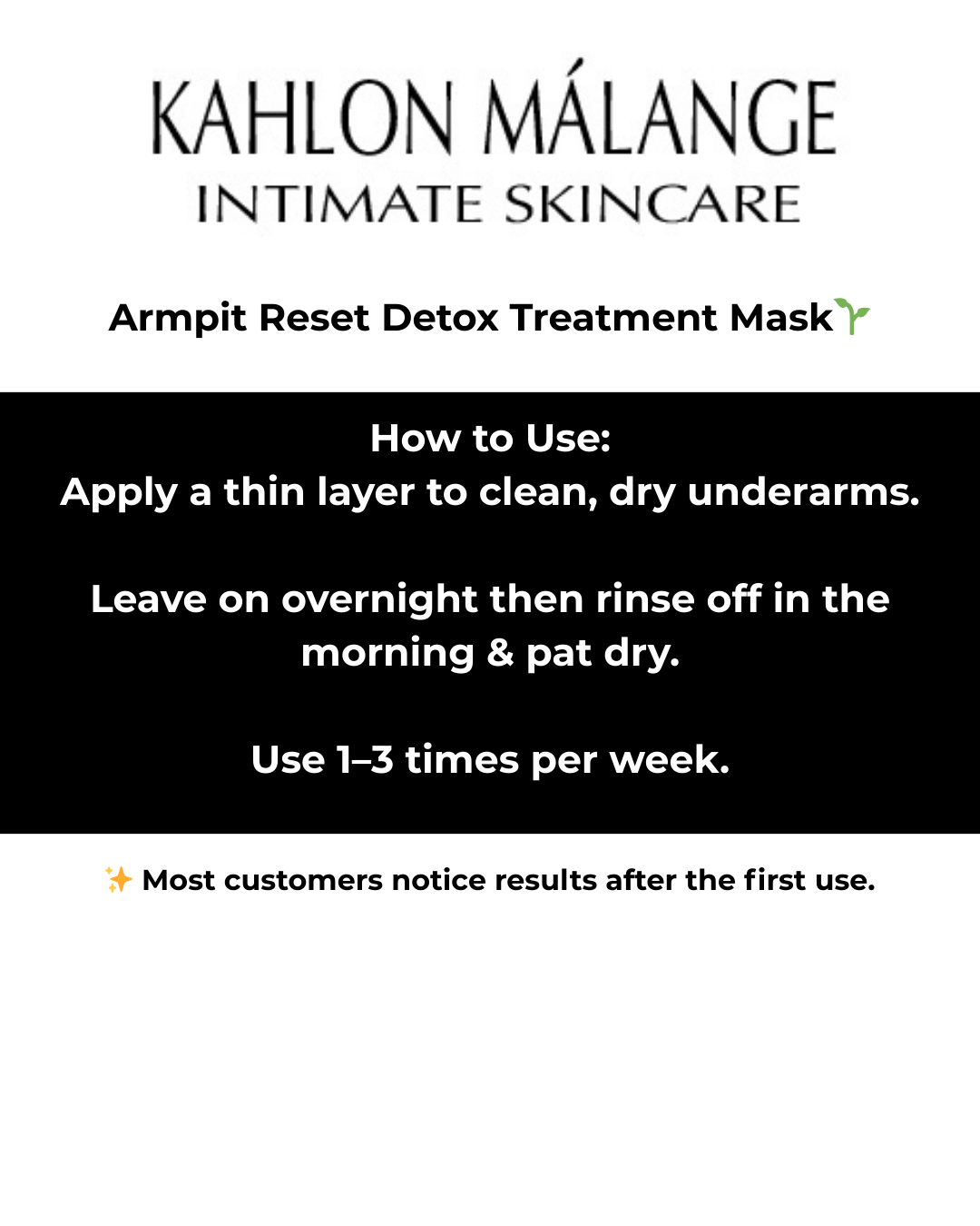 (7 Day Pre Order) 90 Day Armpit Reset Treatment Mask